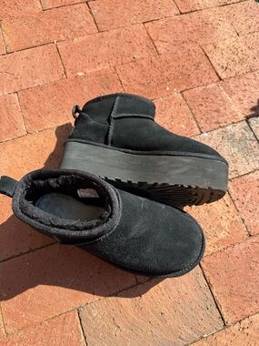 UGG Black Platform Ankle Boots